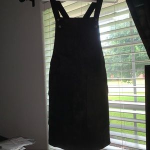 Black velvet type overalls